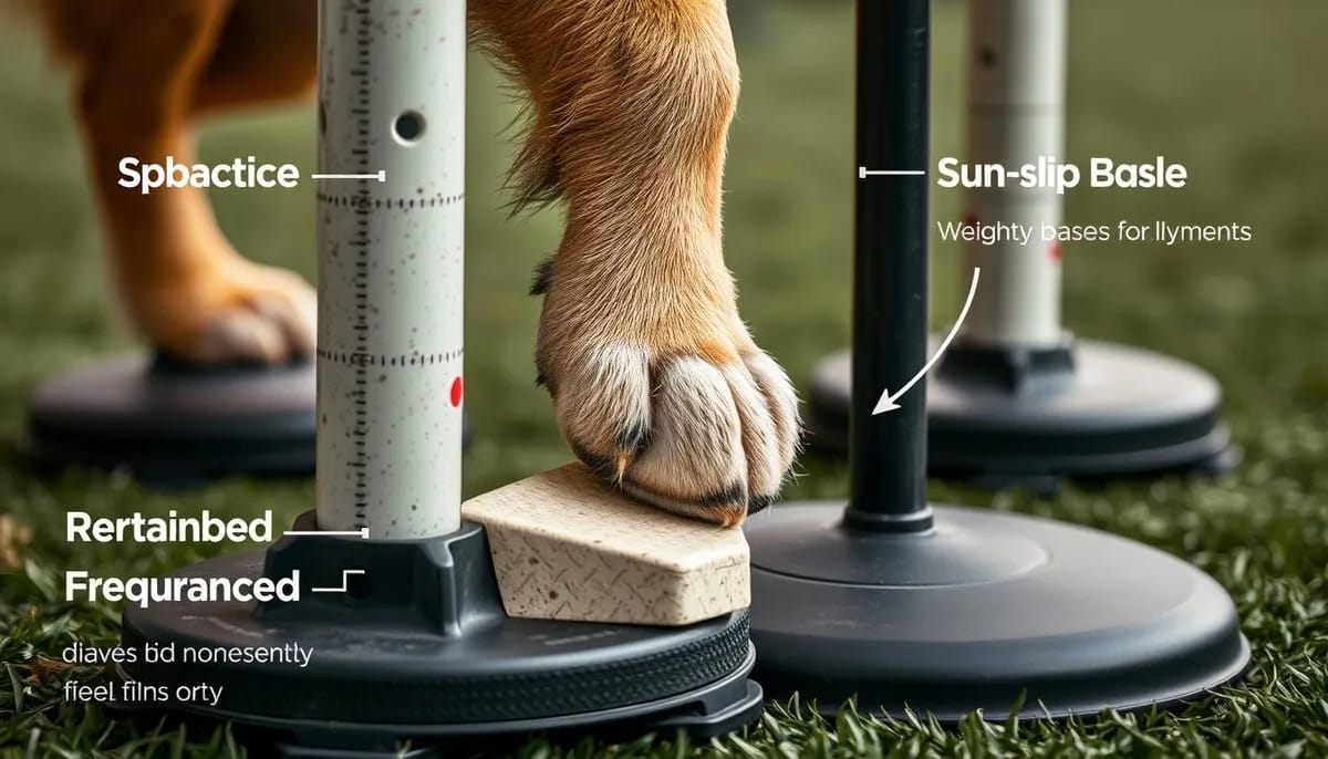 Safety features of agility equipment showing rounded edges and non-slip surfaces
